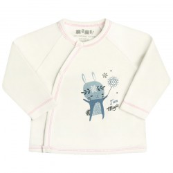 Nini kaftanik r.56, 68 bluzeczka kopertowa niemowlęca z bawełny organicznej "Króliczek"