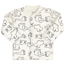 Nini kaftanik r.56, 62, 68 bluzeczka kopertowa niemowlęca z bawełny organicznej "Zwierzaki"